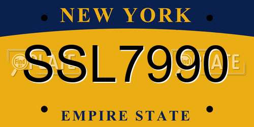 SSL7990 New York License Plate