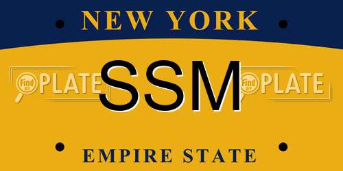 SSM New York License Plate