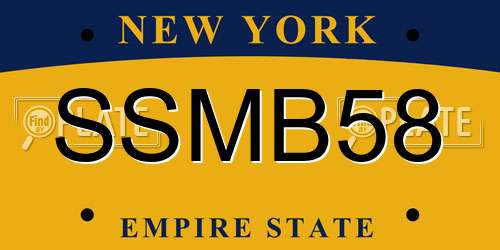 SSMB58 New York License Plate