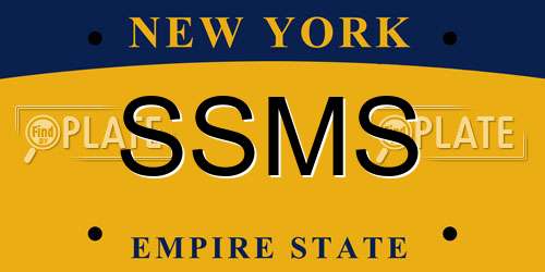 SSMS New York License Plate