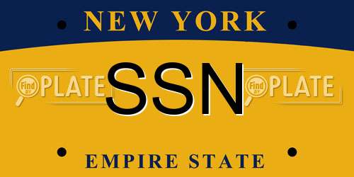 SSN New York License Plate