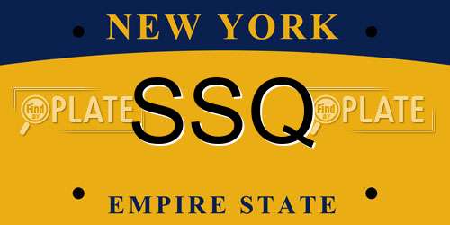 SSQ New York License Plate
