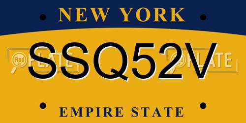 SSQ52V New York License Plate