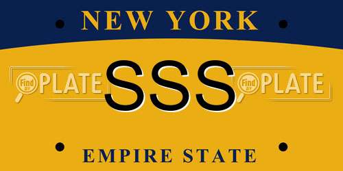 SSS New York License Plate