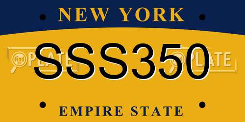 SSS350 New York License Plate