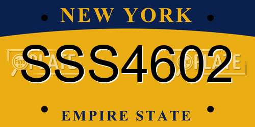 SSS4602 New York License Plate