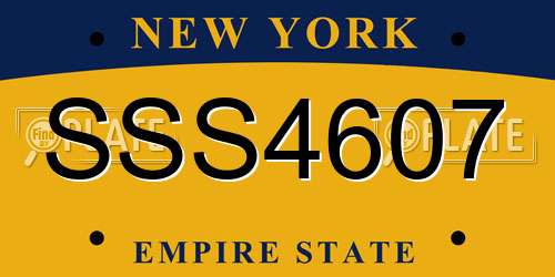 SSS4607 New York License Plate