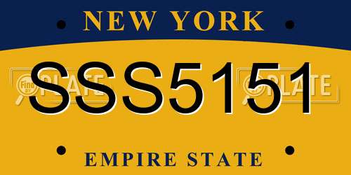 SSS5151 New York License Plate