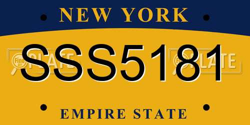 SSS5181 New York License Plate