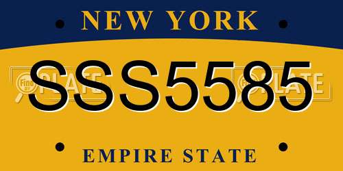 SSS5585 New York License Plate
