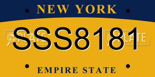 SSS8181 New York License Plate