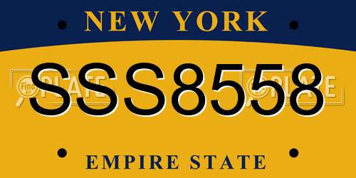 SSS8558 New York License Plate