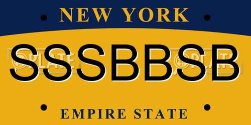 SSSBBSB New York License Plate