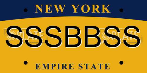 SSSBBSS New York License Plate