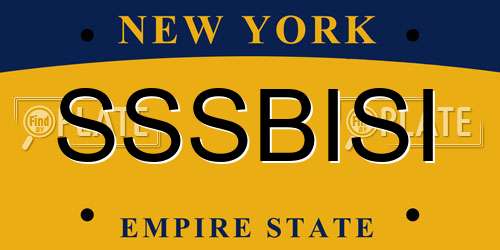 SSSBISI New York License Plate
