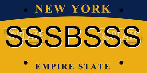 SSSBSSS New York License Plate