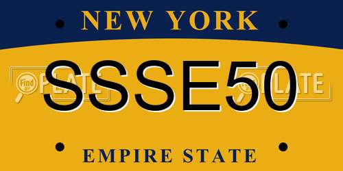 SSSE50 New York License Plate