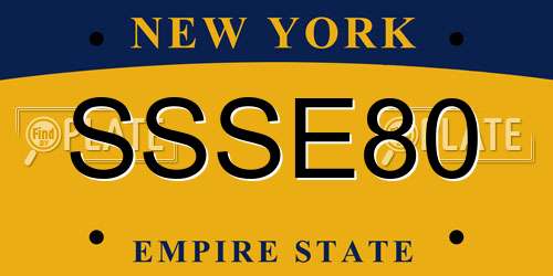 SSSE80 New York License Plate