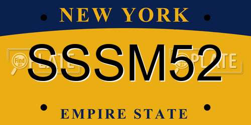 SSSM52 New York License Plate