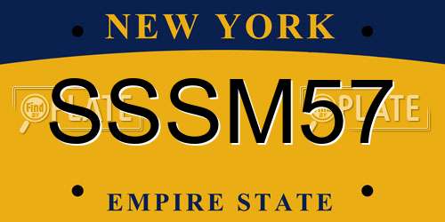 SSSM57 New York License Plate
