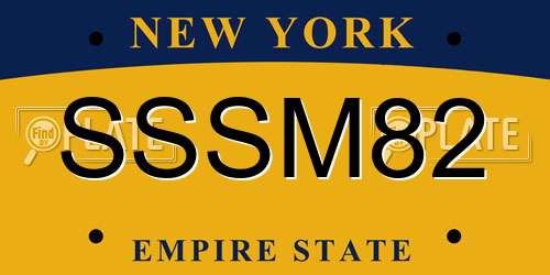 SSSM82 New York License Plate
