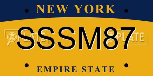 SSSM87 New York License Plate