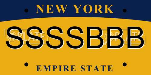 SSSSBBB New York License Plate