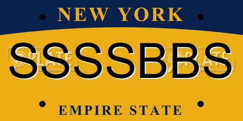 SSSSBBS New York License Plate