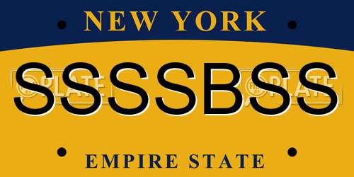 SSSSBSS New York License Plate