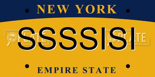 SSSSISI New York License Plate