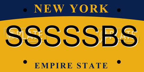 SSSSSBS New York License Plate