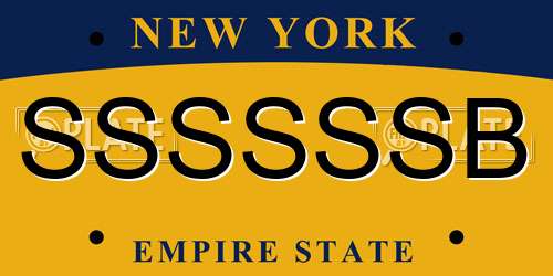 SSSSSSB New York License Plate