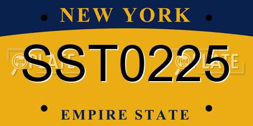 SST0225 New York License Plate