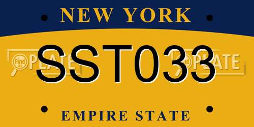 SST033 New York License Plate