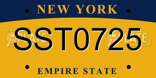 SST0725 New York License Plate