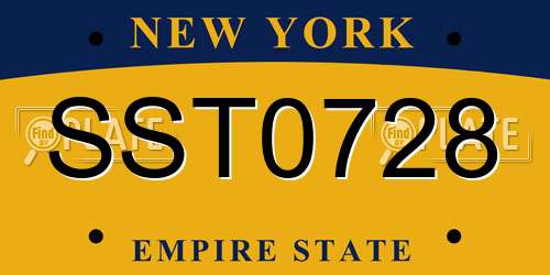 SST0728 New York License Plate