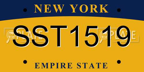 SST1519 New York License Plate