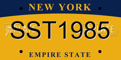 SST1985 New York License Plate