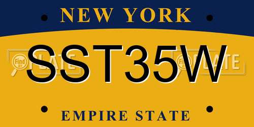 SST35W New York License Plate