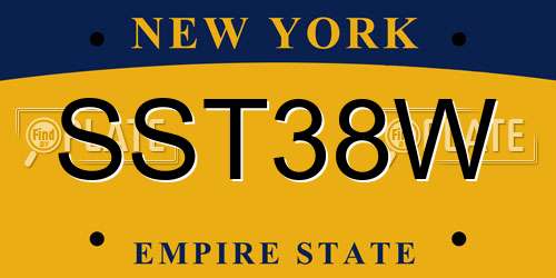 SST38W New York License Plate