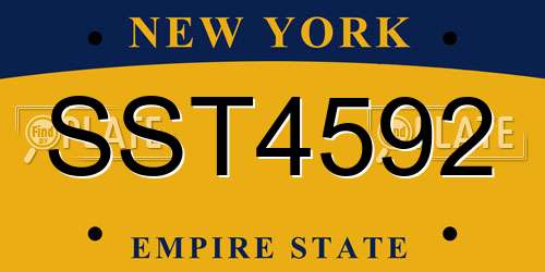 SST4592 New York License Plate