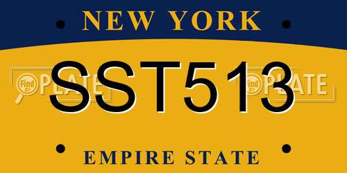 SST513 New York License Plate