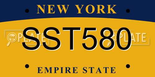 SST580 New York License Plate