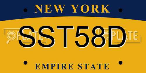 SST58D New York License Plate