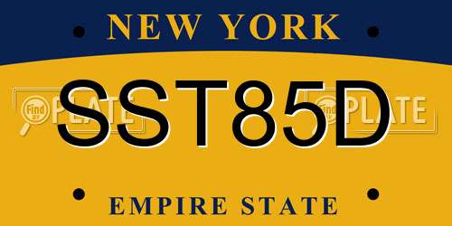 SST85D New York License Plate