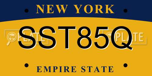 SST85Q New York License Plate