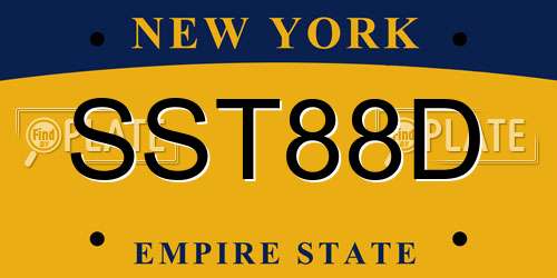 SST88D New York License Plate