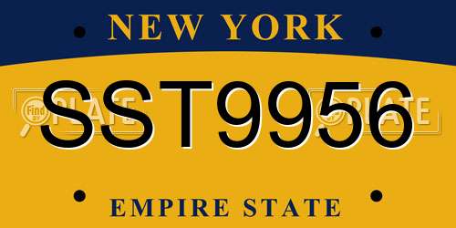 SST9956 New York License Plate