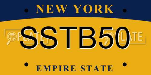 SSTB50 New York License Plate
