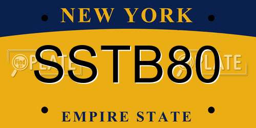 SSTB80 New York License Plate